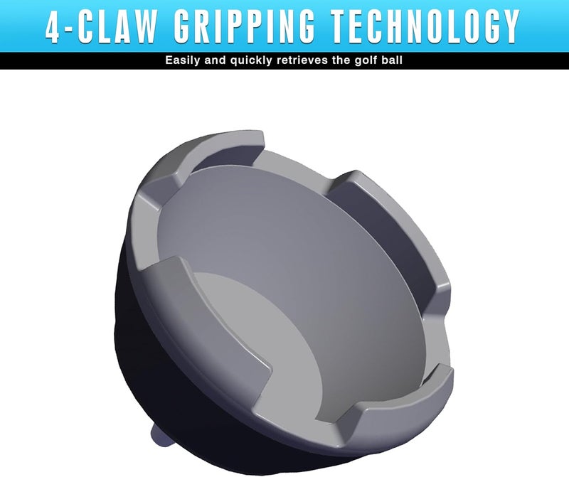 Champkey Pressure Golf Ball Grabber 2 Pack - 4-Claw Rubber Golf Ball Picker Upper - Premium Golf Ball Retriever for Putter - Only for Hole-End Grips（Not Suitable for Metal Hole-End Grips） - Image 3